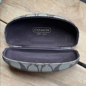 Coach Signature Brown and Cream Eyeglass Case